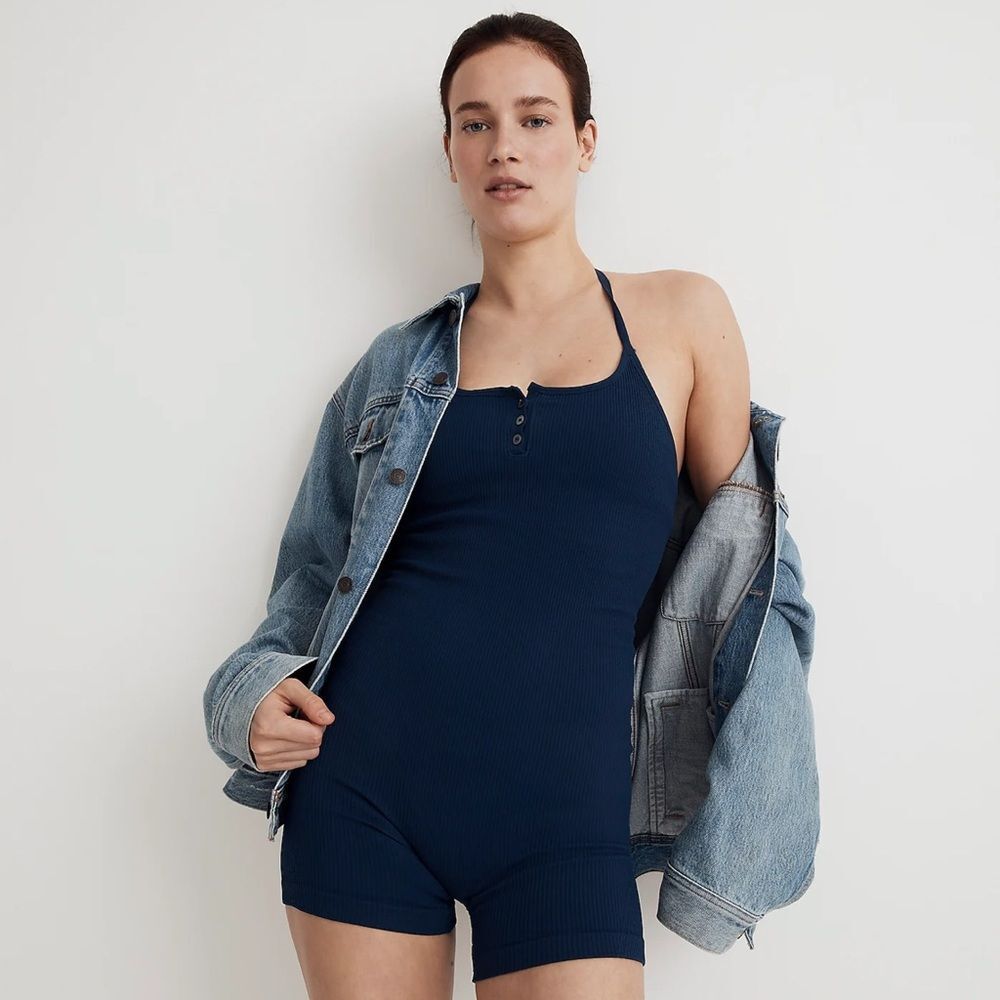 Madewell NWT Seamless Halter Biker Unitard Size Small-Medium